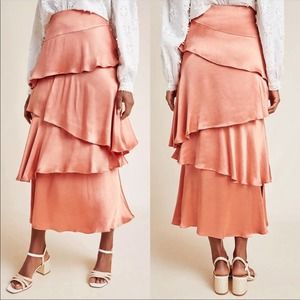 Anthropologie Peach Maxi Skirt